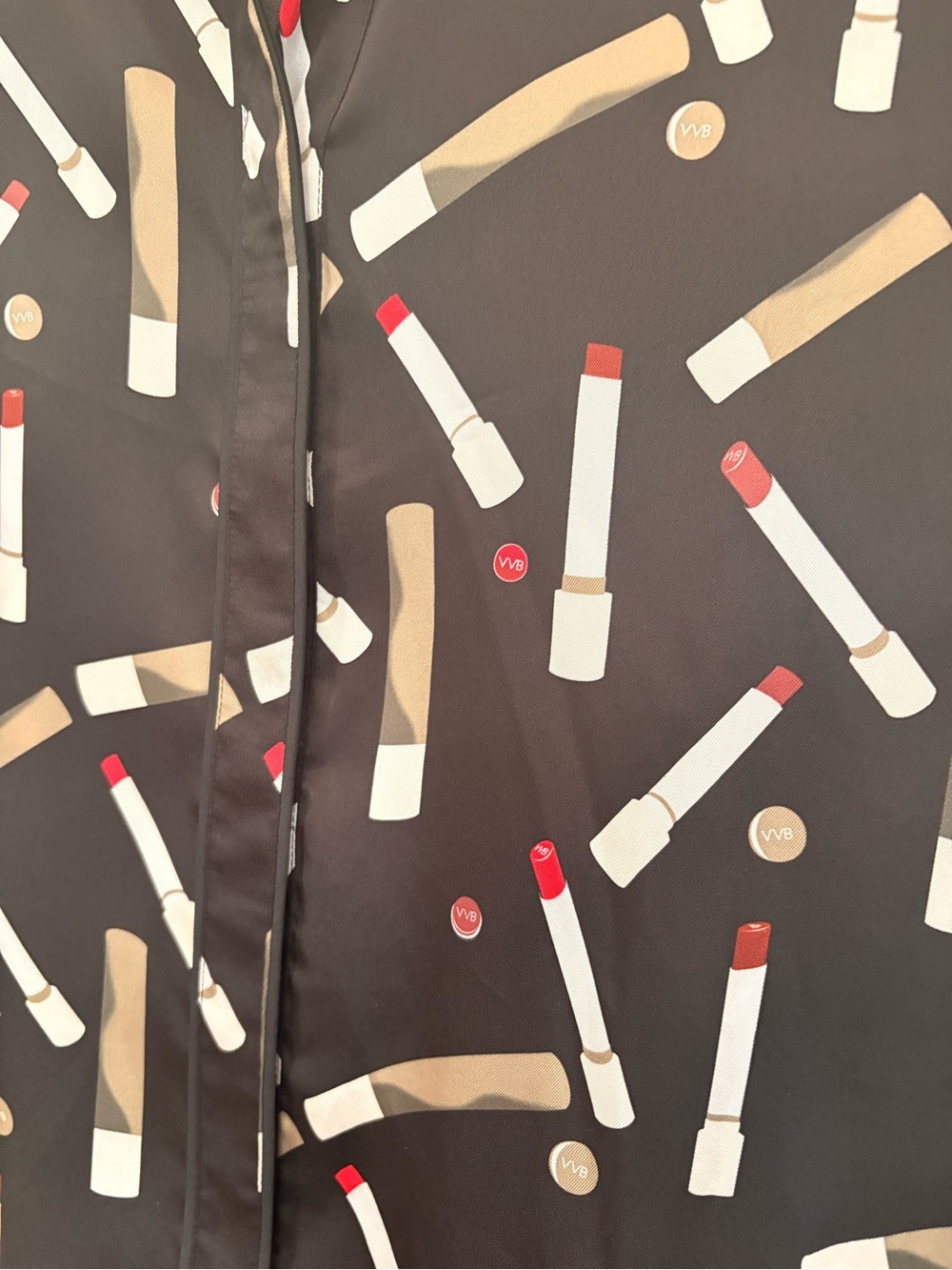 Victoria Beckham Brown Blouse with Lipstick Print - Picture 3 of 3